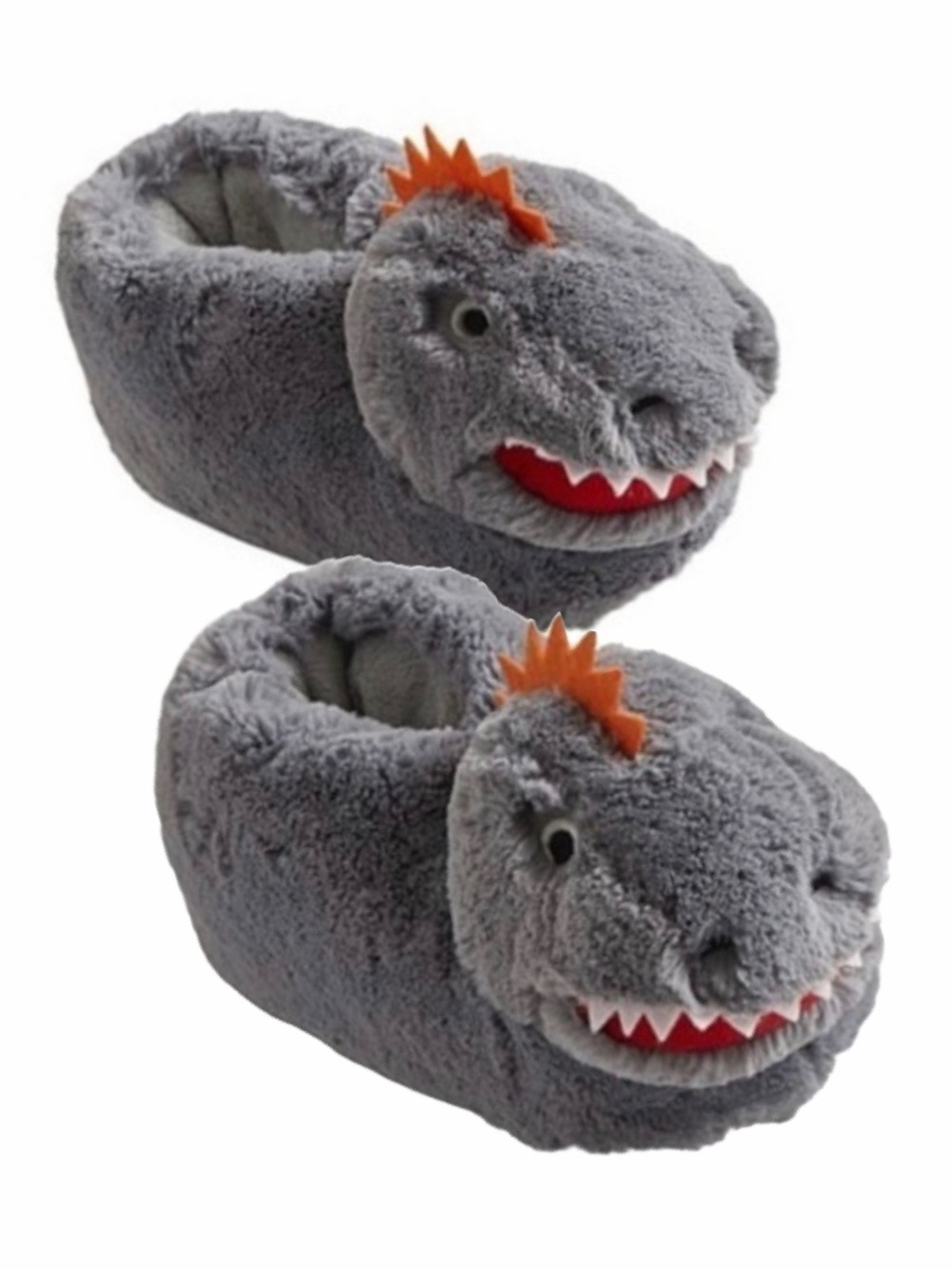 Pottery Barn Kids Dino Critter Slippers Gray T-Rex Small (6-9) NWT
